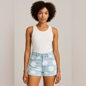 Stella McCartney Polka Dot Denim Shorts - size 29